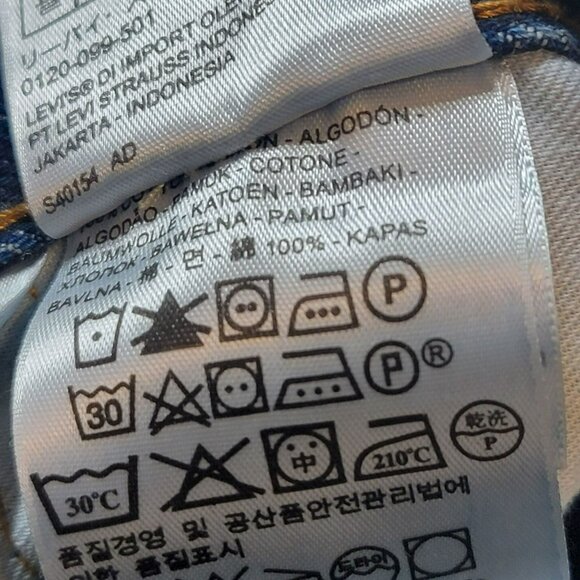 Lev's 505 Denim Jeans, Men 31x34, Med. Wash Blue, Straight Leg, Cotton, EUC - Picture 5 of 9